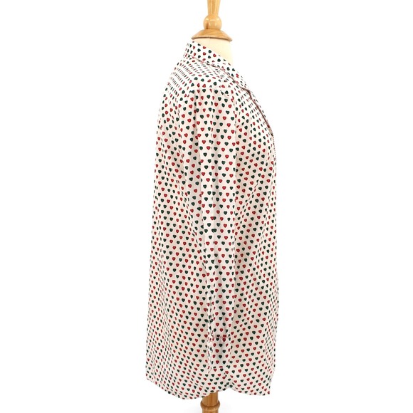 Roller Rabbit holiday hearts night shirt Small red green white cotton whimsical - Picture 5 of 14